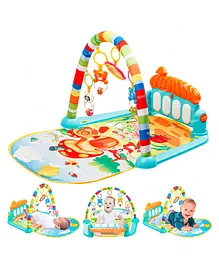 Fiddlerz Baby Play Mat Gym & Fitness Rack with Hanging Rattles Lights & Musical Keyboard Mat Piano Multi-Function - Multicolor