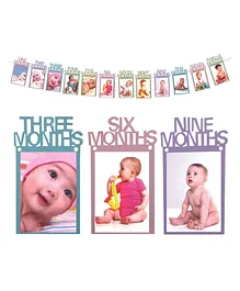 AMFIN First Year Birthday Photo Banner Monthly Photo Banner Pack of 12 - Multicolor
