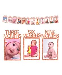 AMFIN Babies Photo Banner Frame 12 Months - Rose Gold