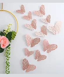 AMFIN Hanging Butterfly Decoration Rose Gold - Pack of 12
