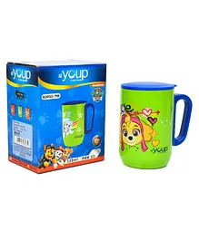 Youp Stainless Steel Green Color Paw Patrol Skye Insulated Mug with Cap - 320 ml