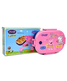 Youp Stainless Steel Peppa Pig Theme Kids Lunch Box Happy Bite 700 ml - Pink
