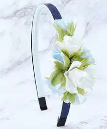 Asthetika Floral Applique Hair Band - Blue