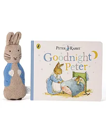 Peter Rabbit Snuggle Set of Soft Toy & Goodnight Peter Story Book By Beatrix Potter - English