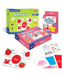Little Berry Shapes and Colours Puzzle Activity Combo For Kids With Activity Book and Flash Cards Multicolor  80 Pieces and 32 Cards