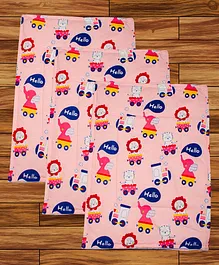 Mittenbooty Waterproof Quilted Cotton & Plastic Changing Sheet Pack of 3 Lion Print - Pink