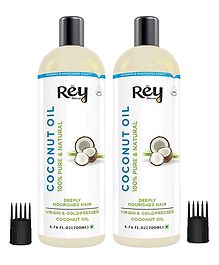 Rey Naturals 100% Pure Cold Pressed Coconut Oil - 200 ml Each