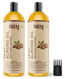 Rey Naturals Almond Hair Oil Pack of 2 - 200 ml Each