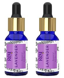 Rey Naturals Lavender Essential Oil Pure 100% Natural Pack of 2 - 15 ml Each