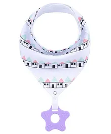 Little Hip Boutique Cotton Teether Bib- White