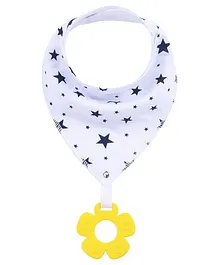Little Hip Boutique Cotton Teether Bib- White