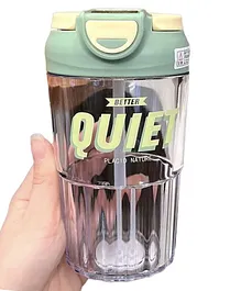 Negocio Dual Plastic Tumblers With Straw - 480 ml (Colour May Vary)