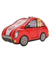 NEGOCIO Attractive Cartoon Animal Car Shaped Piggy Bank with Lock and Key - Colour May Vary