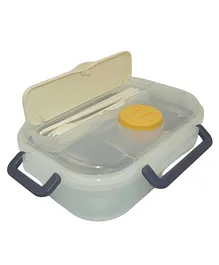 Sanjary Lunch Box With Spoon Fork And Chopsticks 980 ML - (Colour May Vary)