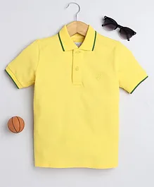 DALSI Half Sleeves Pique Solid Polo Tee - Yellow