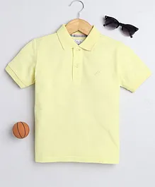 DALSI Half Sleeves Pique Solid Polo Tee - Lemon Yellow