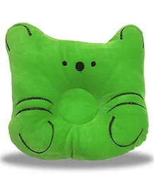 Chinmay Kids Baby Soft Neck Support Pillow for Head Shaping Shape Supporter Cat Face Pillow - Green