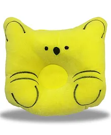 Chinmay Kids Baby Soft Neck Support Pillow for Head Shaping Shape Supporter Cat Face Pillow - Yellow