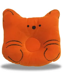 Chinmay Kids Baby Soft Neck Support Pillow for Head Shaping Shape Supporter Cat Face Pillow - Orange