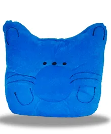 Chinmay Kids Baby Soft Neck Support Pillow for Head Shaping Shape Supporter Cat Face Pillow - Blue