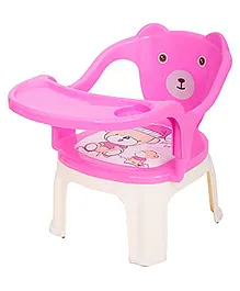Baybee Dinning Baby Chair with Cushion Seat - Pink