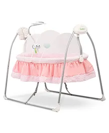 Baybee Wanda Automatic Electric Swing Cradle with Mosquito Net Remote & Music - Pink