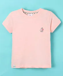 Ollypop Half Sleeves Sinker T-Shirt Boat Printed - Pink