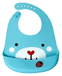 My NewBorn Silicone Waterproof Bib With Pocket - Blue