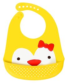 10Club Baby Bib Silicone Waterproof with Pocket - Yellow