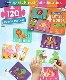 Intelliskills Learn With Puzzles 4 Letter Words 30 Puzzles - 120 Pieces