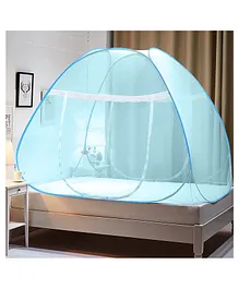 Evafly Mosquito Net for Single Bed King Size Foldable Machardani 30GSM Strong Net PVC Coated Corrosion Resistant Steel Wire Full- Blue
