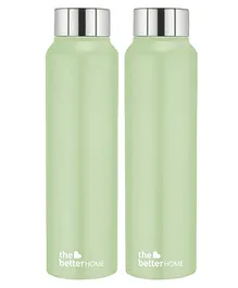 The Better Home Simplex Water Bottle Green Matte Set of 2 - 1 L Each