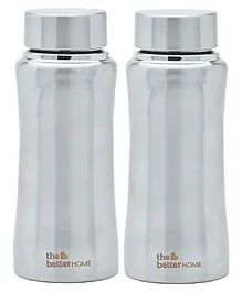 The Better Home Simplex Water Bottle Silver Set of 2 - 500 ml Each