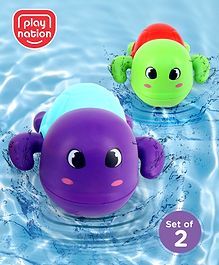 Play Nation Premium Wind Up Swimming Turtle Toy- Pack of 2| Bathtub Floating Turtle Water Toys for 6 Months+ Kids| Pre-School Toys for Kids| Gifting Toy| BIS Certified