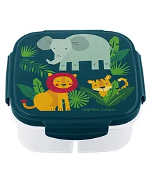 Stephen Joseph Snack Box with Ice Pack Zoo Print - Dark Green