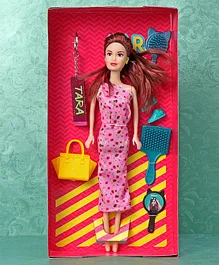 Bafna Tara Candy Doll Pink Dress & Accessories Color May Vary - Height 28 cm
