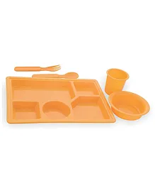Korbox Disco Set Section Dinner PlatesTop Rack Dishwasher Safe - Orange