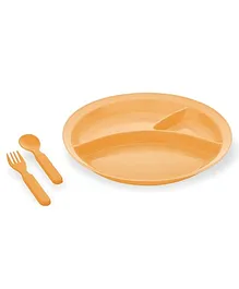 Korbox Vitamin Round Section Dinner Plates Top Rack Dishwasher Safe - Orange