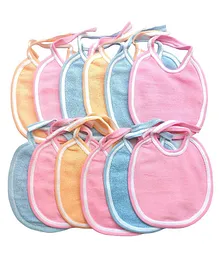 ADKD Baby Towl Bibs Pack Of 12 - Multicolor (Color & Design May Vary)