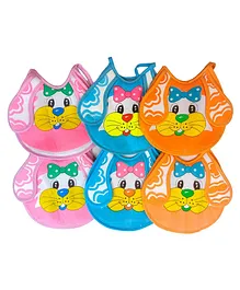 ADKD Baby Cotton Bibs Pack Of 6 - (Color & Design May Vary)