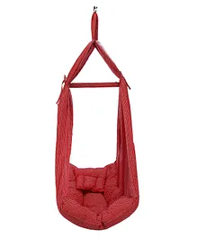 Basics Cloth Hanging Cradle with Stainless Steel Spring - Red