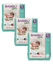 Bambo Nature Eco Friendly Tape Diapers with
                        Wetness Indicator Large Size Pack Of 3 - 72
                        Pieces