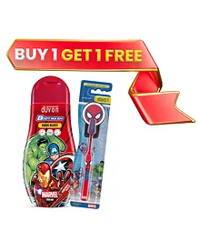 Duvon Disney Marvel Body Wash Aqua Blast & 1 Spiderman Toothbrush - 250 ml
