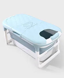 Foldable Baby Bath Tub With Temperature Meter Large - Blue