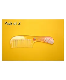 Mihar Essentials Elegant Smooth Hair Comb Pack of 2 (Color And Print May Vary)