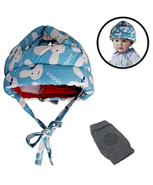 Mihar Essentials Baby Safety Helmet & Kneepads-Blue (Color And Print May Vary)