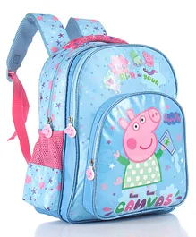 Peppa Pig Canvas  School Bag Blue- Height 14 Inches