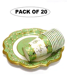 Shopping Time Green Happy Birthday Paper Plate and cups - Pack of 20