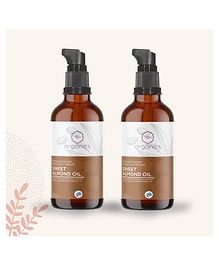 T&H Organics 100% Organic Cold Pressed Sweet Almond Oil Pack of 2 - 100 ml Each