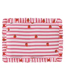 Oyo Baby  Cotton Head Shaping Mustard Seeds Rai Pillow for Baby Head Shaper Sarso Pillow for New Born Baby Strawberry Printed - Pink